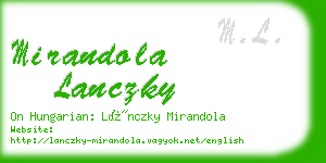 mirandola lanczky business card